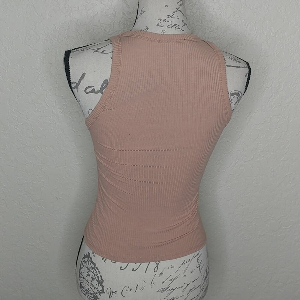 Lulus Ribbed Tank Top With Keyhole Tan Size S‎ - Picture 3 of 4